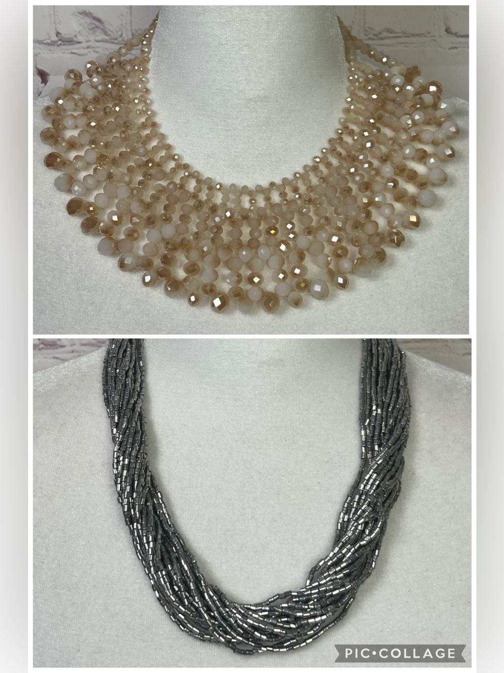 TWO Beaded Statement Necklaces